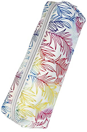 Online Premium-Schlampermäppchen/Pencil Case Rainbow Leaf I Stylisches Schlamperetui für Jungen & Mädchen I Federmäppchen mit Reißverschluss I 1 Fach I Ideal für Schule, Uni & Büro