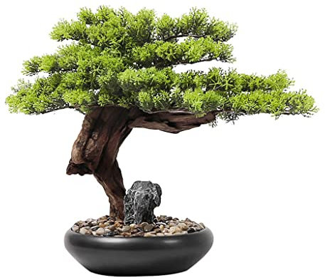Simulationsbaum Künstliche Pflanzen Bonsai Kiefer, Faux Bonsai Topfpflanzen, Simulation Baumdekoration Home Büro Wohnzimmer Zen Garten, HEIH 16.54 '' Ornamente Büro Wohnzimmer Dekoration Handwerk
