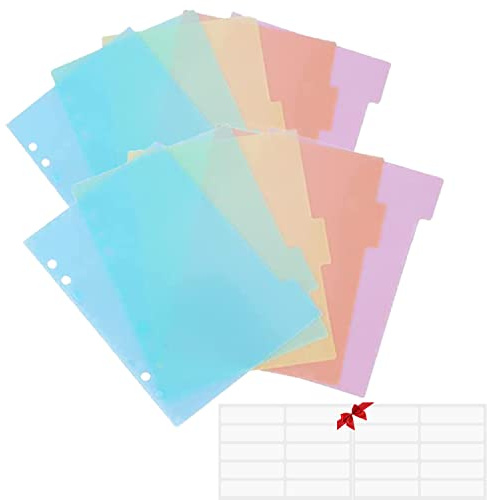 20PCS A5 Size Dividers for 6 Ring Binder,with Reinforced Edge and 20 Tabs,Paper Index Divider Category Page Tab Indexing Cards Die and Stamp Storage Folder