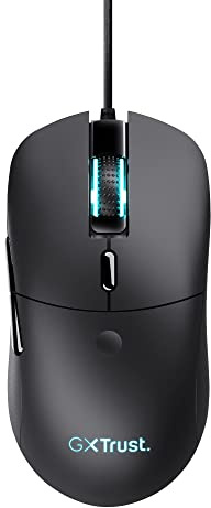 Trust Gaming GXT 981 Redex Federleichte Gaming-Maus, 200-10.000 DPI, 80-Mill-Kailh-Schaltern, Optischer Sensor, RGB-Maus, 6 Programmierbare Tasten, PC-Maus für Laptop, Computer, Windows – Schwarz