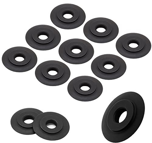 Kyuionty 12 ruote di ricambio per taglierina, lama di ricambio da 18 mm per tagliatubi, colore nero