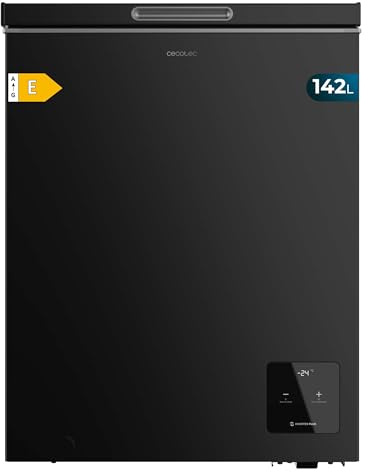 Cecotec Congélateur Coffre Noir 142L Bolero CoolMarket Chest 142 Black E. Congélateur, 83,5 cm de Hauteur et 63,5 cm de Largeur, Inverter Plus, Convertible en Réfrigérateur, classe E,Fast Freezing