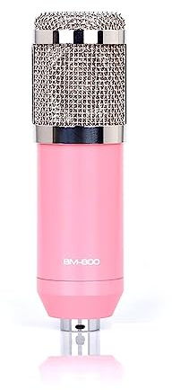 EBAYTV Kit Scheda Audio, Microfono a condensatore professionale BM 800 Scheda audio wireless V10 PRO for PC Computer Telefono Karaoke Gioco di canto dal vivo(Pink BM800)