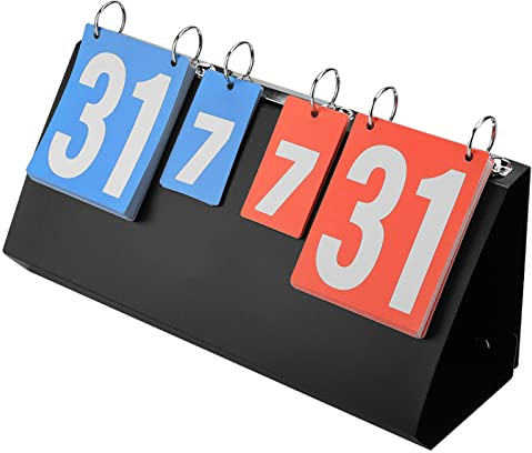 CHICIRIS Flip Scoreboard, 4-stellige Sportwettkampf-Anzeigetafel, Anzeigetafel für Tischtennis, Basketball, Badminton