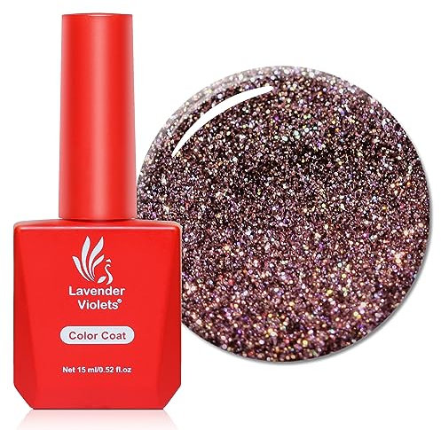 Lavender Violets 15ml Gel Nail Polish Sliver Rose Gold Colour UV LED Soak Off Nail Lamp Curing Manicure Pedicure Larger Content Salon Quality Premium A0652