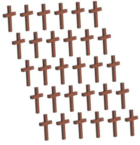 CORHAD 30stücke Kreuz Für Armbänder Und Ketten Bastelzubehör Für Religiöse Anlässe Und Partys Braune Holzmaterialien Für Schmuckherstellung