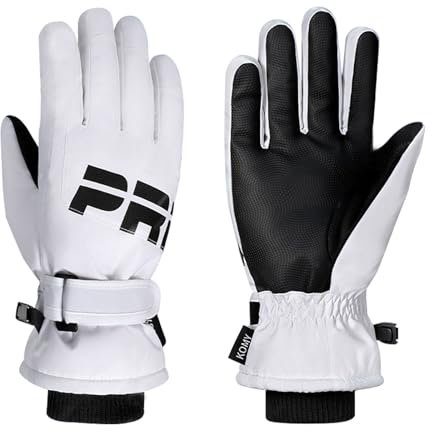 Feelorna Ski Gloves for Women Men, Winter Waterproof Thermal Gloves with Plush Windproof Touchscreen Snowboard Glove Unisex Snow Glove for Skiing Cycling Riding Running