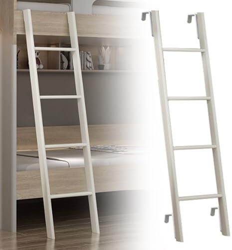 vhdurike Scala per Letto a Castello per Camper, Scala a pioli in Metallo per Letto Singolo da 45/51/55/59 Pollici con 4 Ganci, Scala a pioli in Alluminio per dormitorio, soppalco, Camper,130cm/51in