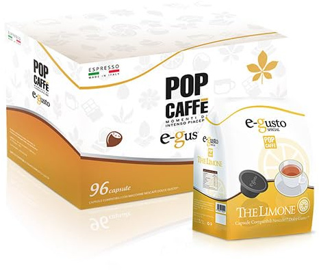 160 POP CAFFE Dolce Gusto THE LIMONE Capsule compatibili con Dolce Gusto Nescafe - 10 Sacchetti da 16 Capsule POP CAFFE E-GUSTO TE al LIMONE –