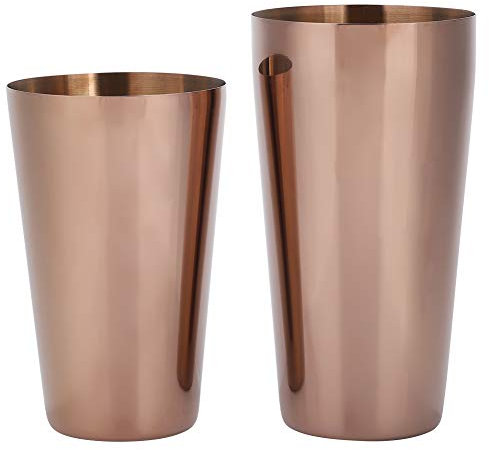 Set Shaker per Cocktail FLEXMAN, Shaker per Cocktail in Acciaio Inossidabile da 12,2 Once, Set Shaker per Cocktail Boston, Barattoli Shaker Ponderati per Preparare Caffè Freddo (Rose Gold)