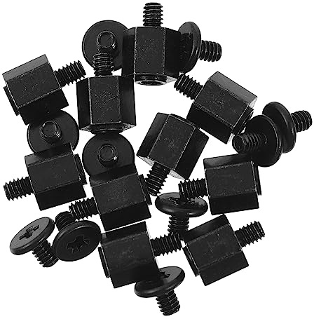 Genérico 10 Piezas tornillos de la placa base m2 kit surtido de tornillos para metales del ventilador de la caja red pc accesorios pc tuerca hexagonal tornillo SSD Black