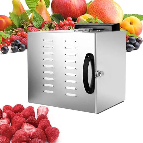 400 W Electric Food Fruit Dryer - Fruit, Beef Jerky, Meat, Vegetables, 6/8 Layers Stainless Steel Small Household Meat Beef Jerky Dehydrators, 0-24 Hours Timer, Dehydrater Biltong Maker,6Layer-110V