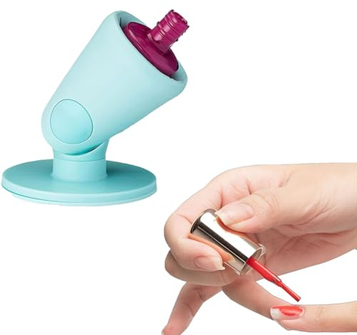 Hagmoo Hinge Untippable Nail Polish Bottle Holder Anti-Spill Stand Fingernail Tool Accessories for Artists Painting, Pedicure, (Light Blue)