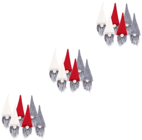 Cabilock 3 Sätze Weinflaschenset Mit Weihnachtsmütze Getränke Organizer Flaschenverpackung Weihnachten Flaschenüberzug Weihnachten Gnom Flaschendeckel Flaschenhülle Plüsch 6 Stück * 3