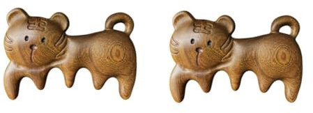 DEARMAMY 2 Stück Gesundheitskamm dartscheibe kiddibuzz Haarstyling combs lockenstyler Kopfhautbürste Zahn Borste Haarbürste aus Holz Massagebürste Massagekamm Sandelholz Light Brown