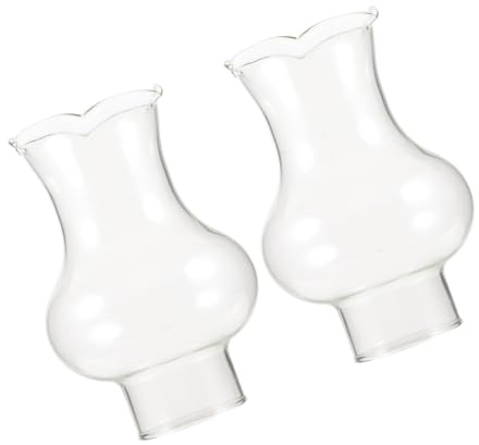 Paralume Vetro per Lampada a Cherosene 2 Pezzi, Foro 30mm | Coprilampada per Lampada Olio, Oil Lamp Shade Replacement, Vetro Lampada Petrolio