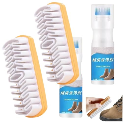 Suede brush, suede shoe brush and eraser, nubuck cleaning set, suitable for suede, velvet, and nubuck