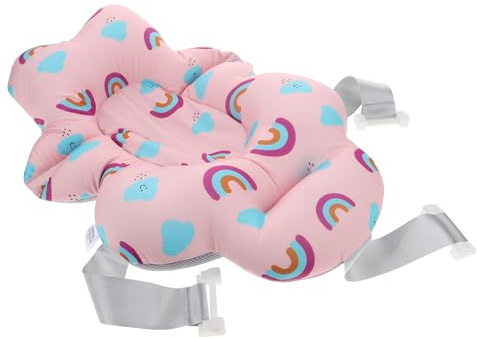 Siège de Bain en Filet pour Bébé, Assise Flottante Pliante | Plastique et Tissu, Forme Adorable Rose, pour Bain, Bain, Baignoire, Né et Nourrisson