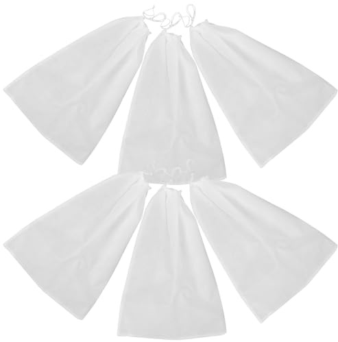 Ciieeo Sacchetti per Stivali da Donna Organizer Scarpe Semplice ed Elegante Non Tessuto Bianco Set 6 Riutilizzabili Coulisse per Custodia e Viaggio
