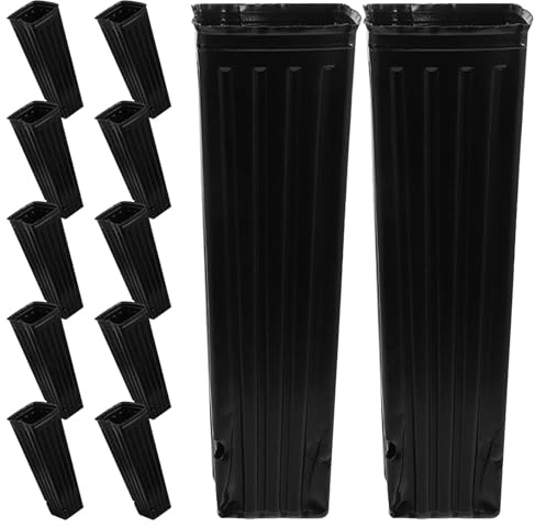 Yardenfun 80 Pezzi Vasi Neri Profondi per Piante Vivaio Contenitori Plastica Rettangolari Alti con Drenaggio per Ortaggi Succulente e Fiori Vasi da Giardino per Esterni e