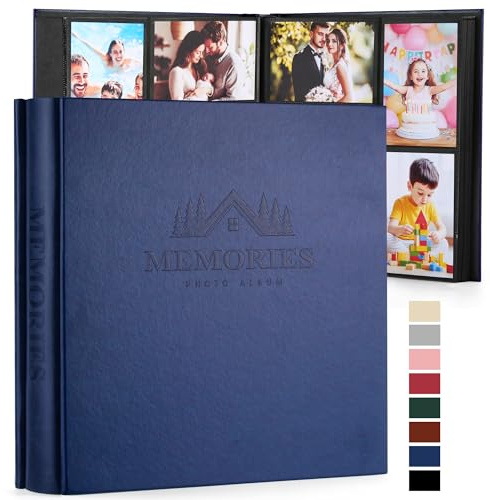 DazSpirit Photo Album 4x6 600 Pockets, Extra Large Capacity Faux Leather Cover with Exquisite Embossed Pattern, Classic Slip in Pages Memory Book for Wedding Anniversary Baby Family, Easy Organization