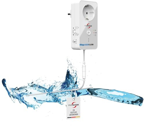 NEU PROTECTOR WA-6 Wassermelder Full-Sensitive Detektorkabel, 2-fache Sicherheit: Alarmiert + schaltet angeschlossenes Gerät wahlweise EIN oder AUS | Pumpensteuerung, Wasseralarm