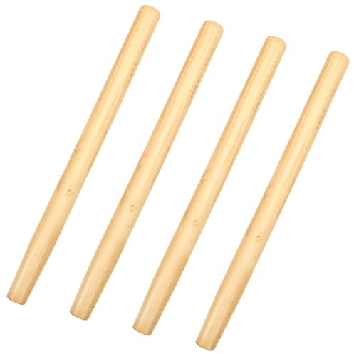 LALAFINA Manico in Legno Duro per Utensili da Giardino, Set da 4 Pezzi, Impugnatura Lunga Ergonomica Antiscivolo, Sostituzione per Pala, e Piccone, Accessori Resistenti per Lavori
