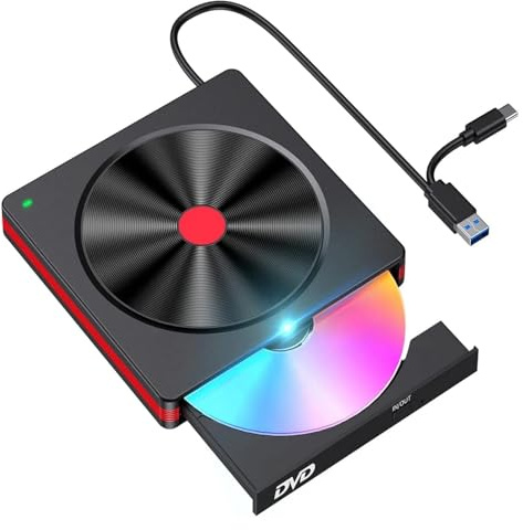 Lettore DVD, Unità CD/DVD esterna, masterizzatore USB, CD ROM, unità DVD, lettore per Smart TV e camper