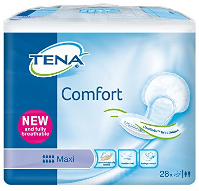 Slip einlagen für Inkontinenz Case Saver 2 x TENA Comfort Maxi Gefühl trockene Große Noppen Bandeinfassung (2400ML) – 28 Stück