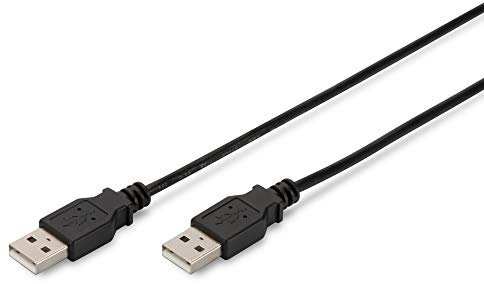 DIGITUS USB 2.0 Anschlusskabel - 1.0 m - USB A (St) zu USB A (St) - 480 Mbit/s - Verbindungskabel, USB-Kabel - Schwarz
