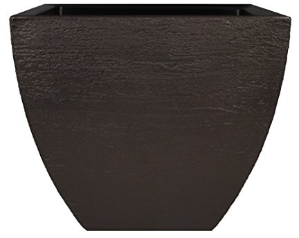 Tusco Products MSQ16ES Modern Square Garden Planter, 16-Inch, Espresso