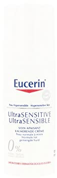 Eucerin UltraSensitive Soothing Care Day Cream (Normal to Combination Skin) 50ml, Face Cream for Sensitive and Hypersensitive Skin, Irritation Relief Face Moisturiser, Fragrance-Free