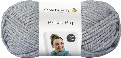 Schachenmayr Bravo Big 9807705-00190 hellgrau meliert Handstrickgarn, 23 x 11 x 10 cm