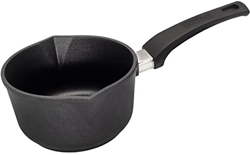 Eurolux Guss-Milchtopf Induktion Ø 18 cm - kleiner Universal-Stiel-Topf Aluguss mit Antihaft-Beschichtung - Made in Germany