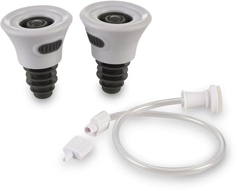 Solis Juego de 2 tapones para botellas de vino al vacío, incluye kit de conexión de manguera, envasado al vacío, reutilizables