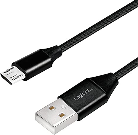 Câble de connexion USB 2.0, USB (type A) vers micro USB, noir, 0,3 m