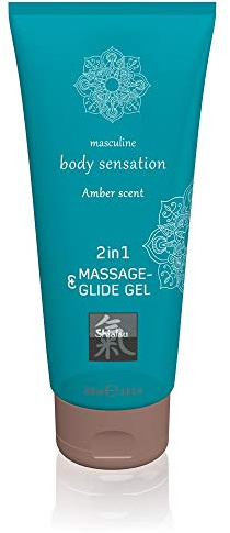 HOT Shiatsu 2in1 Amber Scent Gel 2in1 Amber Scent 200 ml Massage- och glidgel, Transparent, 200 ml