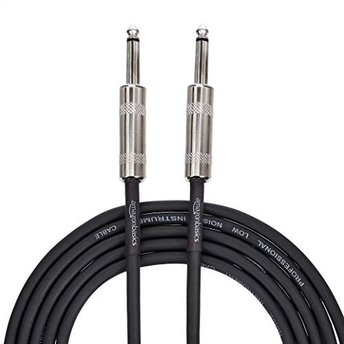 Amazon Basics TS 1/4 Inch Straight Instrument Auxiliary Cable for Electric Guitar/Bass and Keyboard, 3 m, Black