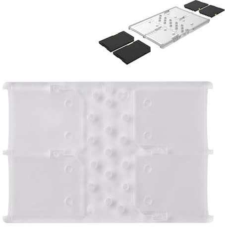 Flashwoife, 4 × SD, Caja para Tarjetas de Memoria, Estuche para Formato de Tarjeta de crédito, Transparente