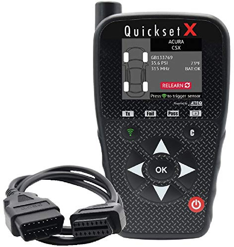 ATEQ Quickset X TPMS Activation and ECU Reset Tool Includes OBD Cable - Domestic, European and Import Vehicle Coverage up to 2020 - TPMS reset tool for tyre pressure monitoring systems