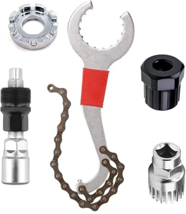 Schneespitze Mountain Bike Repair Tool Kits,Bicycle Cassette Removal Tool,Multifunctional Bicycle Repair Kit,Compatible Chain Whip, Bottom Bracket Crank Puller, Sprocket Remover, Crank Puller