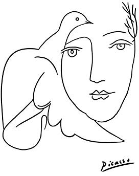 Spiffing Prints Picasso – Portrait Frau und Taube – Medium – matt – ungerahmt