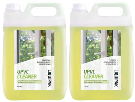 Liquipak UPVC 2x5L – Powerful Concentrated Window & Conservatory Solution for UPVC, PVC Frames, Garden Furniture – Removes Grime, Mould, Restores Shine