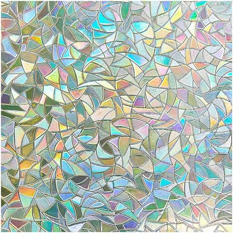 Lemon Cloud 3D Fensterfolie Regenbogeneffekt Dekorfolie Blickdicht Sichtschutzfolie Selbsthaftend Klebefolie Anti-UV 60x200cm