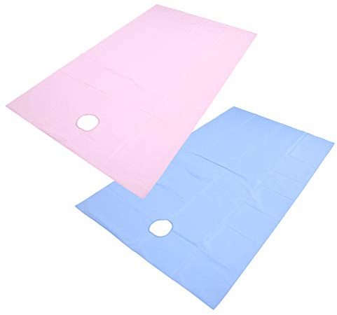 Couvre-lit de Table de Massage, 2 Pièces Imperméable à L'eau Salon de Beauté Drap Lit SPA Couverture de Table Massage Lit Massage Housse Protection Trou de Respiration(Rose+bleu)