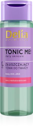Delia Cosmetics - Tonic Me - Tonico Esfoliante - Pelle con Imperfezioni - Acido AHA e BHA, Acido Salicilico, Acido Glicolico, Acido Lattico - Deterge, Idrata, Rigenera - Cosmetici Vegani - 200ml