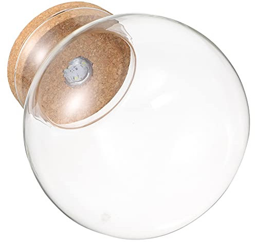 VILLCASE Glasflasche Mit Led-Beleuchtung Und Holzabdeckung DIY-mikrolandschaftsflasche Für Heimdekoration Sichtbar Durch -rundumsicht