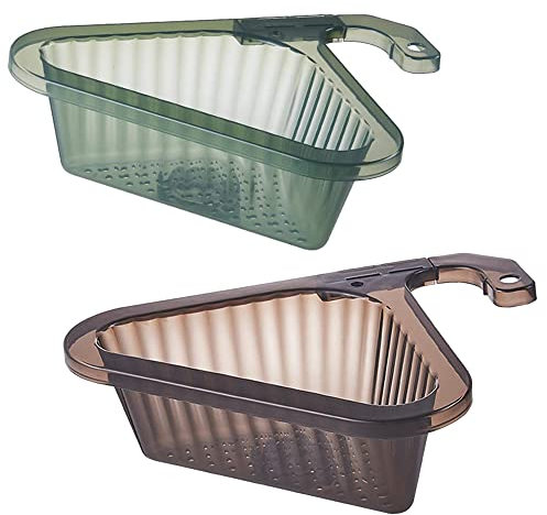 SEABABOO 2PCS Abflusskorb Für Küchenspüle 20.5x25x8cm Abflusskorb Spülbecken Dreieckiger Filterkorb Für Spülbecken Dreieckiger Spülen Siebkorb Multifunktionaler Spüle Küchenfilter Gemüse