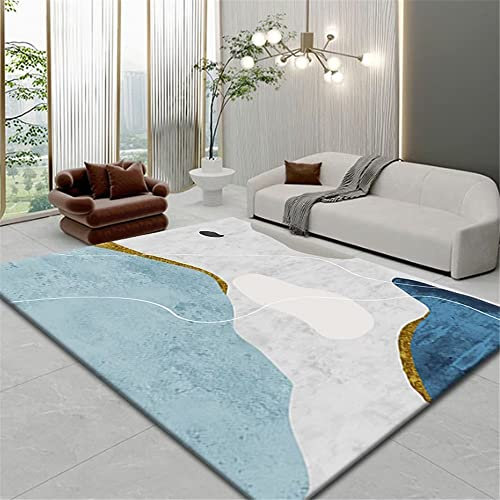 DJHWWD auslegeware Terassen Teppich Rechteckiger mit niedrigem Flor, Grauer Blauer Teppich, Wohnzimmerteppich, feuchtigkeitsbeständig spielteppich mädchen 60X90CM