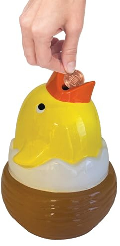 House of Marbles Nest Egg Birdy Money Box - Ceramic Bird Piggy Bank for Kids & Adults, Fun Coin Saving Box, Animal Gift for Children & Collectors